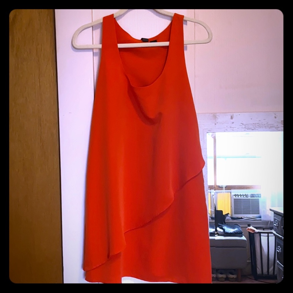 Bright Red Orange Cocktail Dress